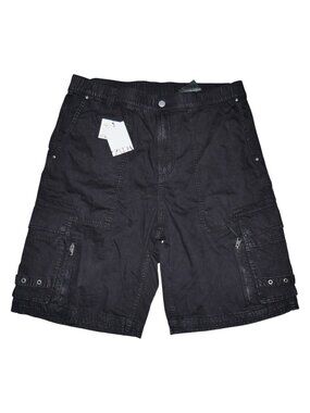 Zara Baggy Cargo Shorts Men's Size 34 Black Gorp Core Gothic Streetwear NWT